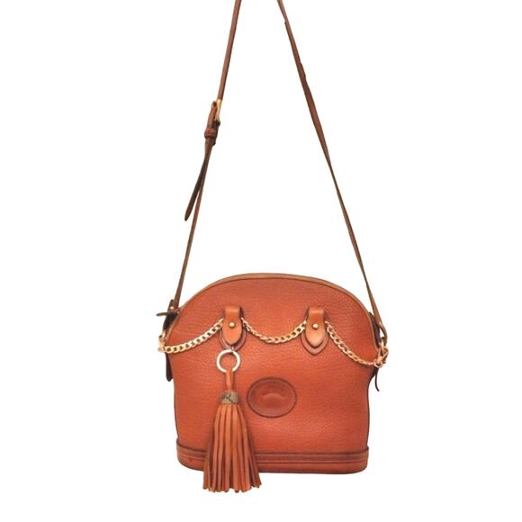 Rare NORFOLK Dooney & Bourke Dome Shoulderbag w added Tassel Accent Chain - Picture 2 of 16